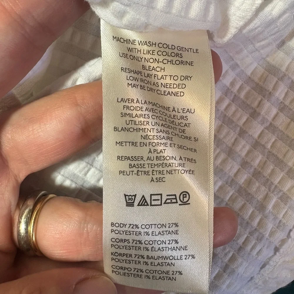 MAEVE White Textured Sleeveless Square-Neck Tank Top - Picture 6 of 7